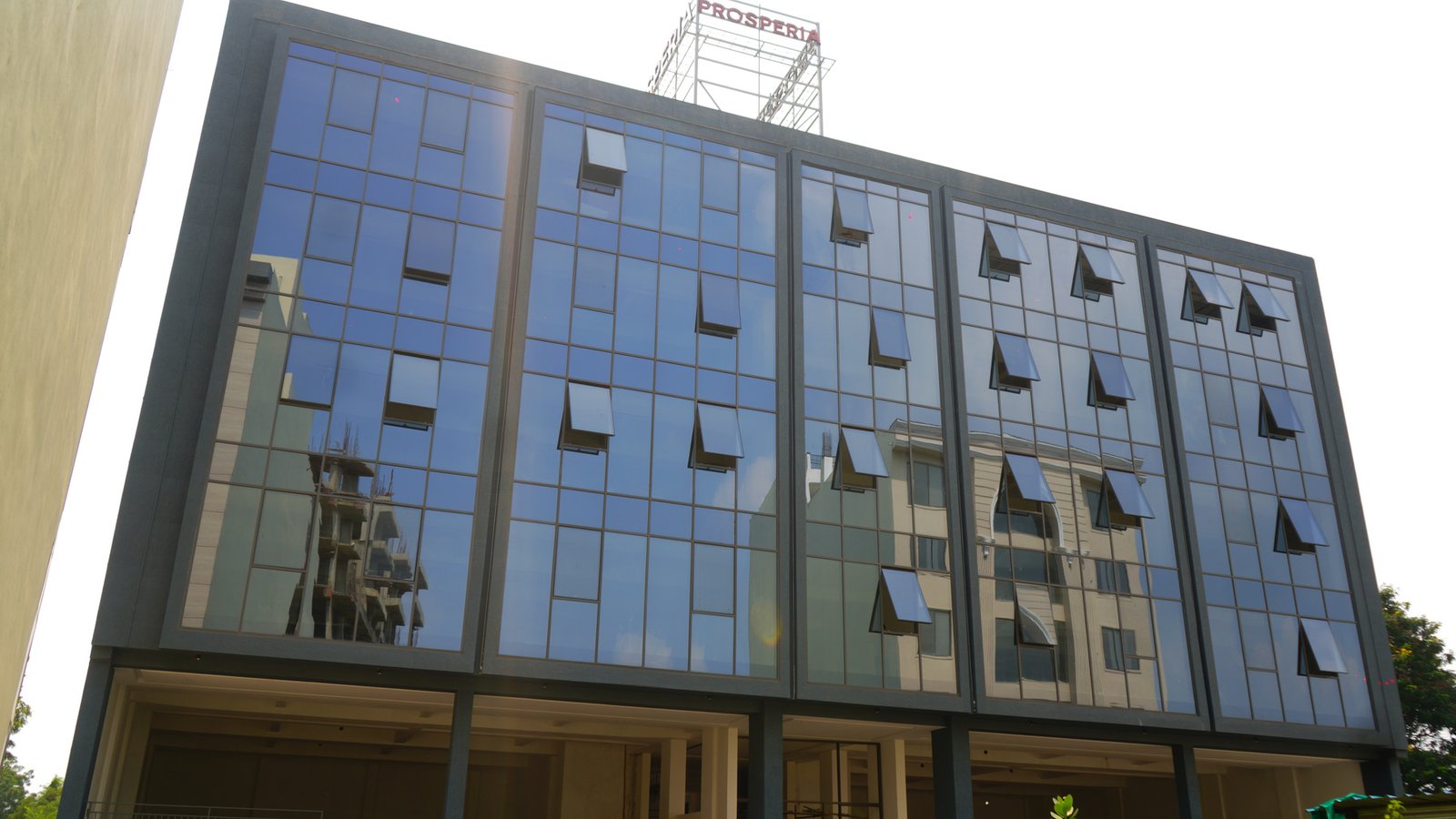 Modern commercial development in Bhopal with contemporary glass elevation