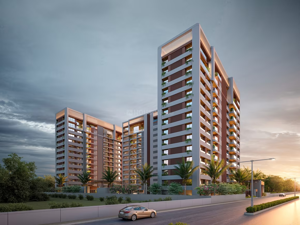 Premium residential project in New Alkapuri, Vadodara offering 4 BHK apartments and duplex homes